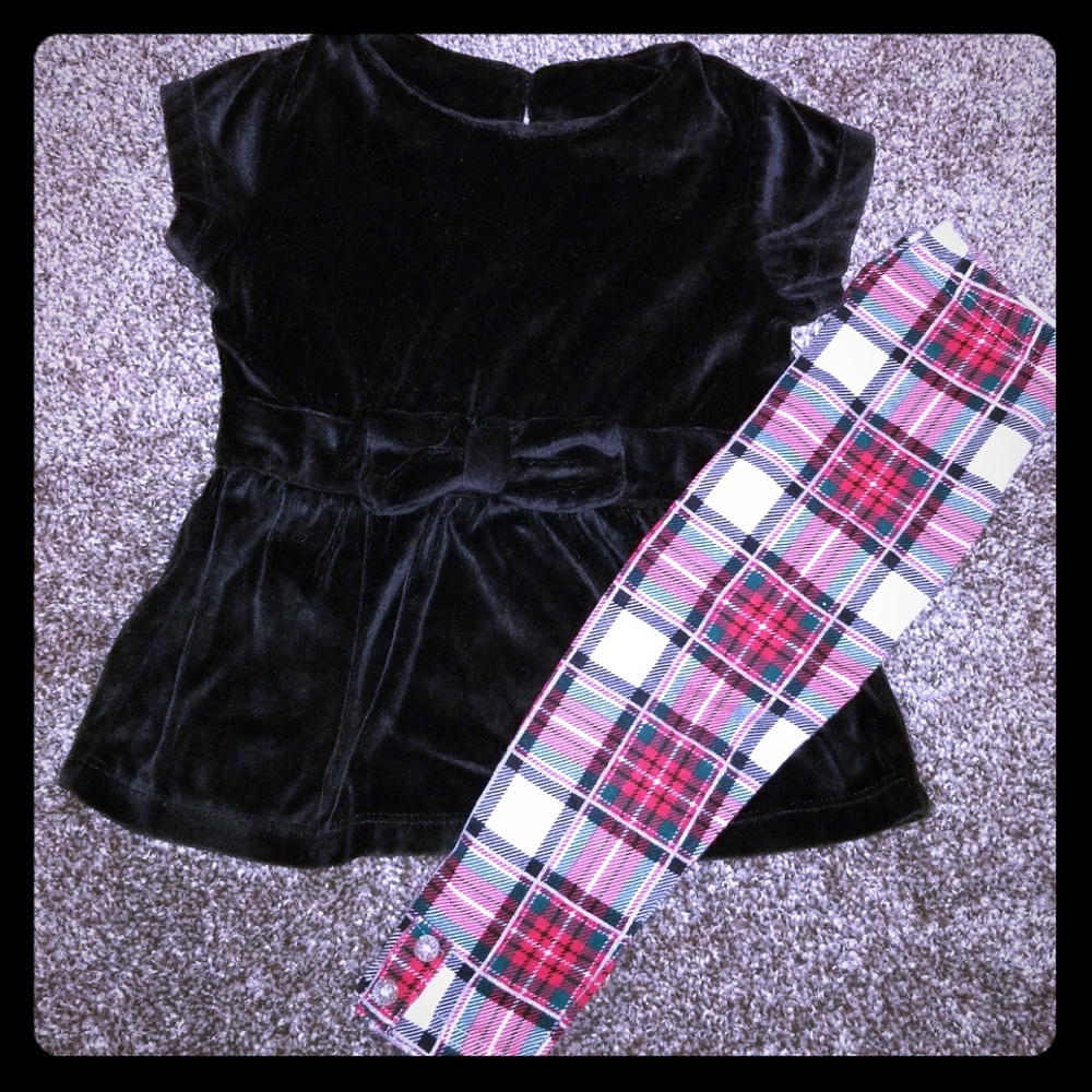 Carters Size 18mo Plaid Leggings Outfit
